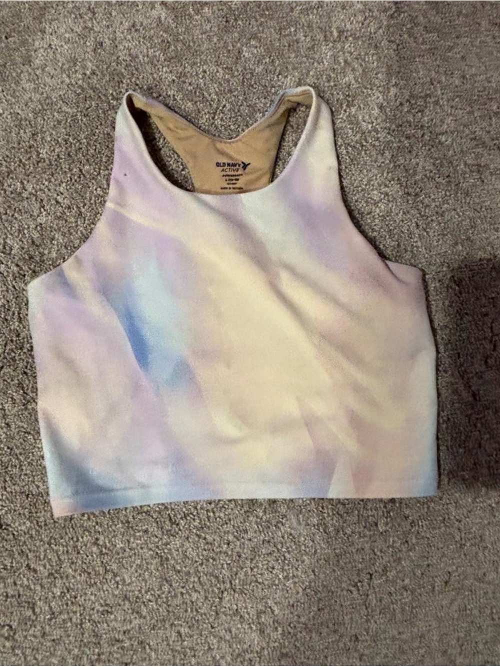 Old Navy Pastel Tie-Dye Racerback Crop Top - Pink, Blue, Cream